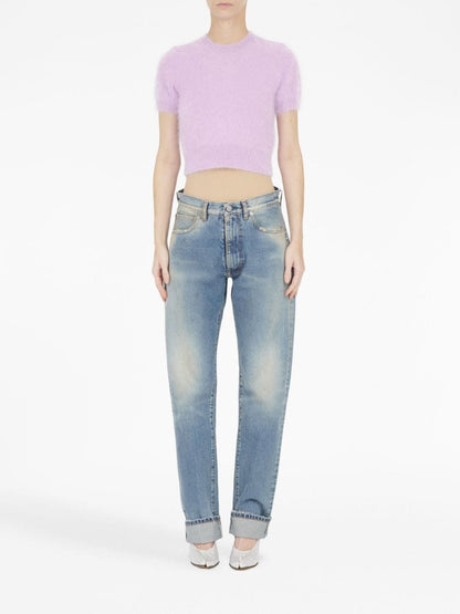 Cropped cotton t-shirt