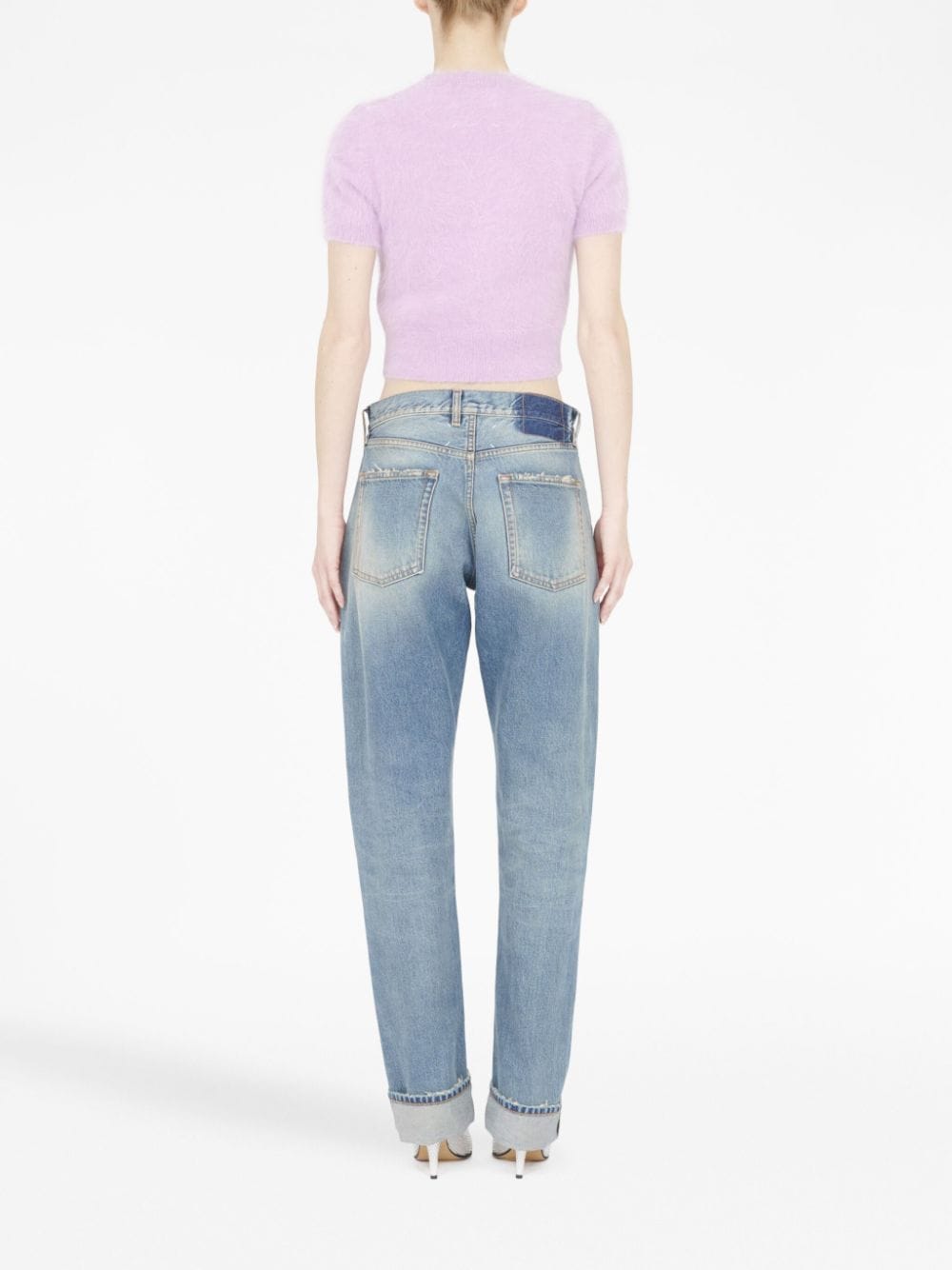 Cropped cotton t-shirt