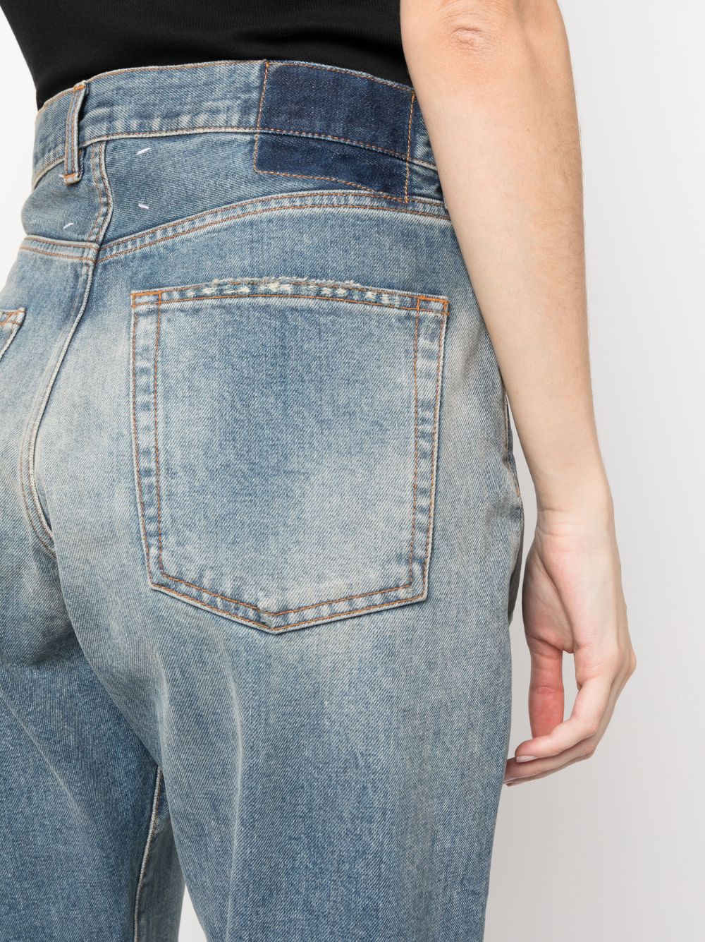 High waisted denim jeans