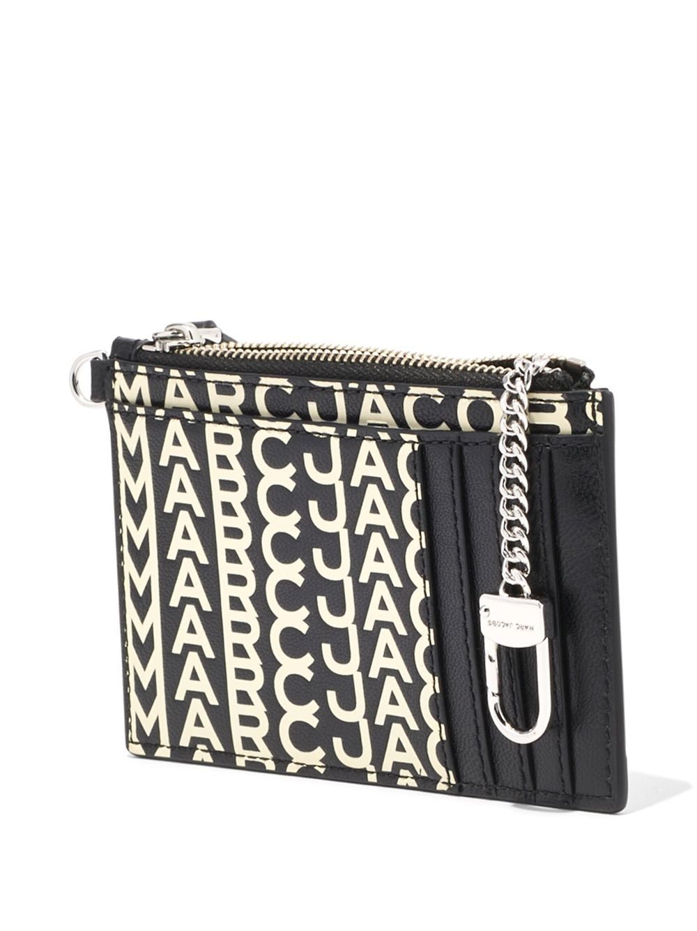 The monogram leather top zip wristlet wallet