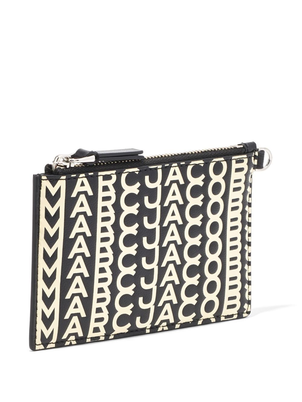 The monogram leather top zip wristlet wallet