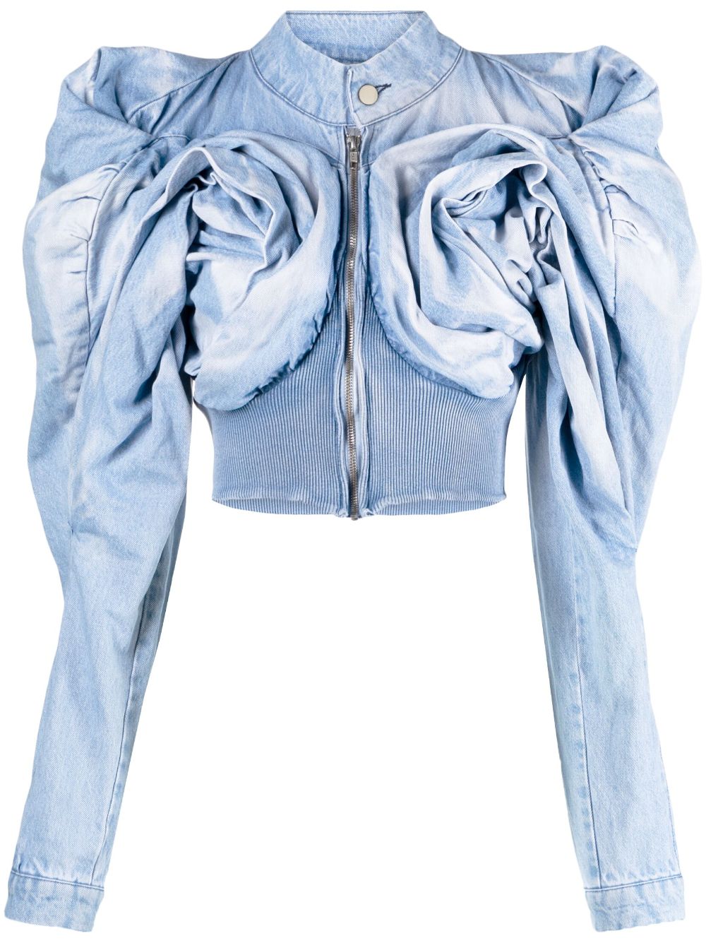 Draped denim jacket