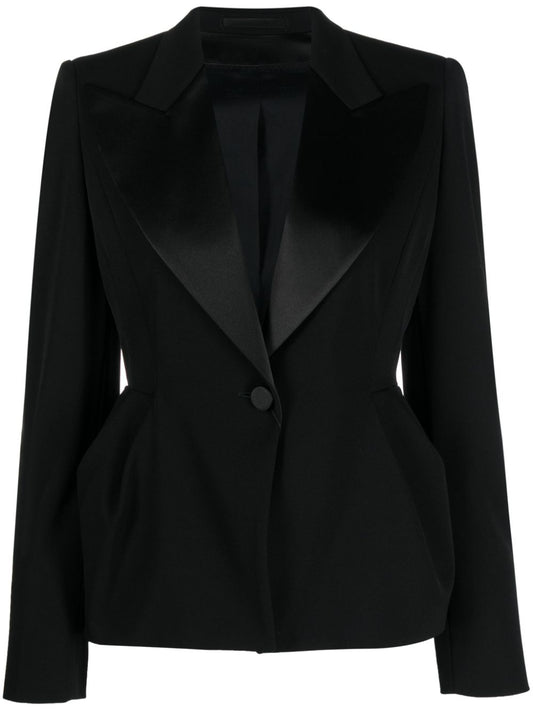 Wool single-breasted blazer jacket