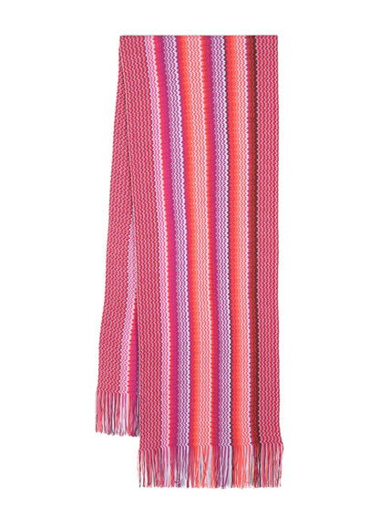 Fringe wool blend scarf