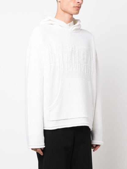 Wool knitted hoodie