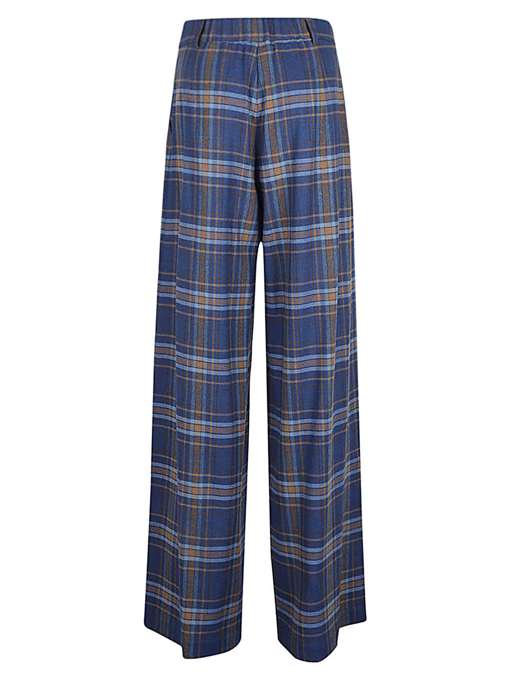 Wide leg checked trousers