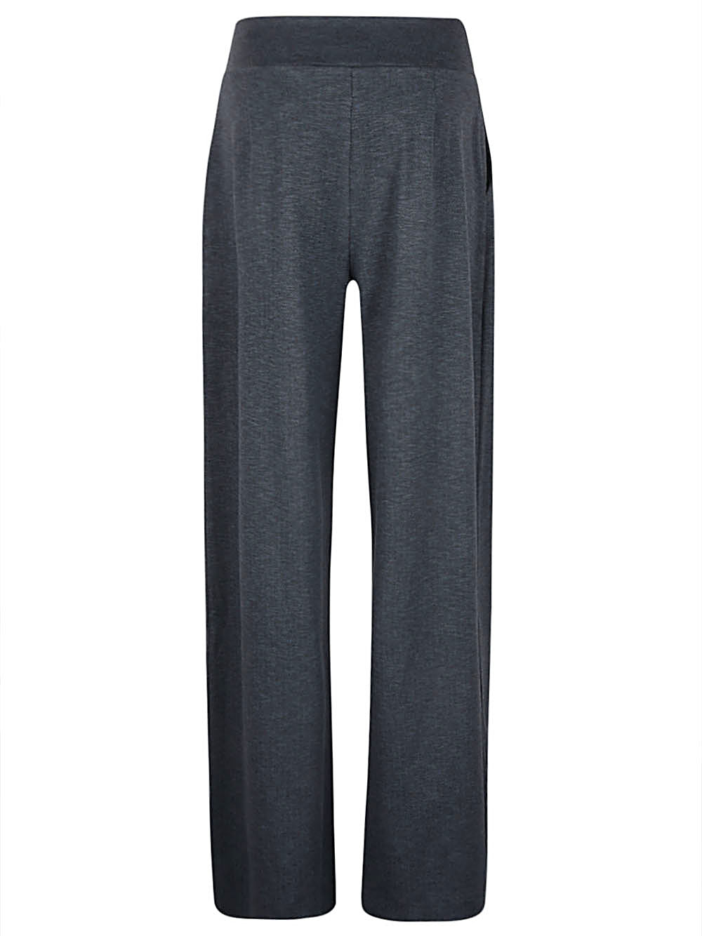 Cotton blend wide-leg trousers