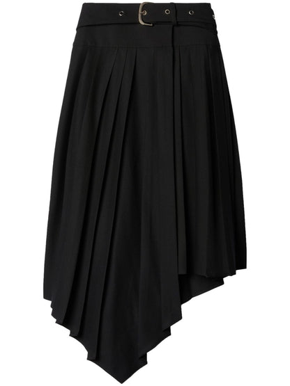 Belted pleated skirt