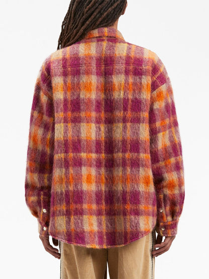 Checked wool overshirt