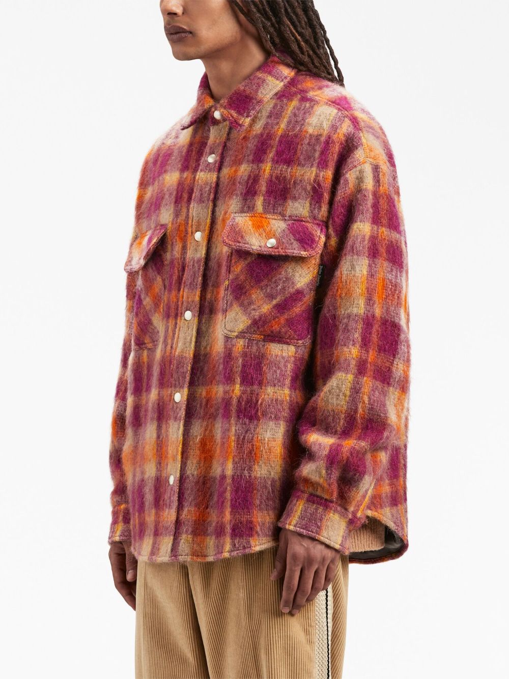 Checked wool overshirt