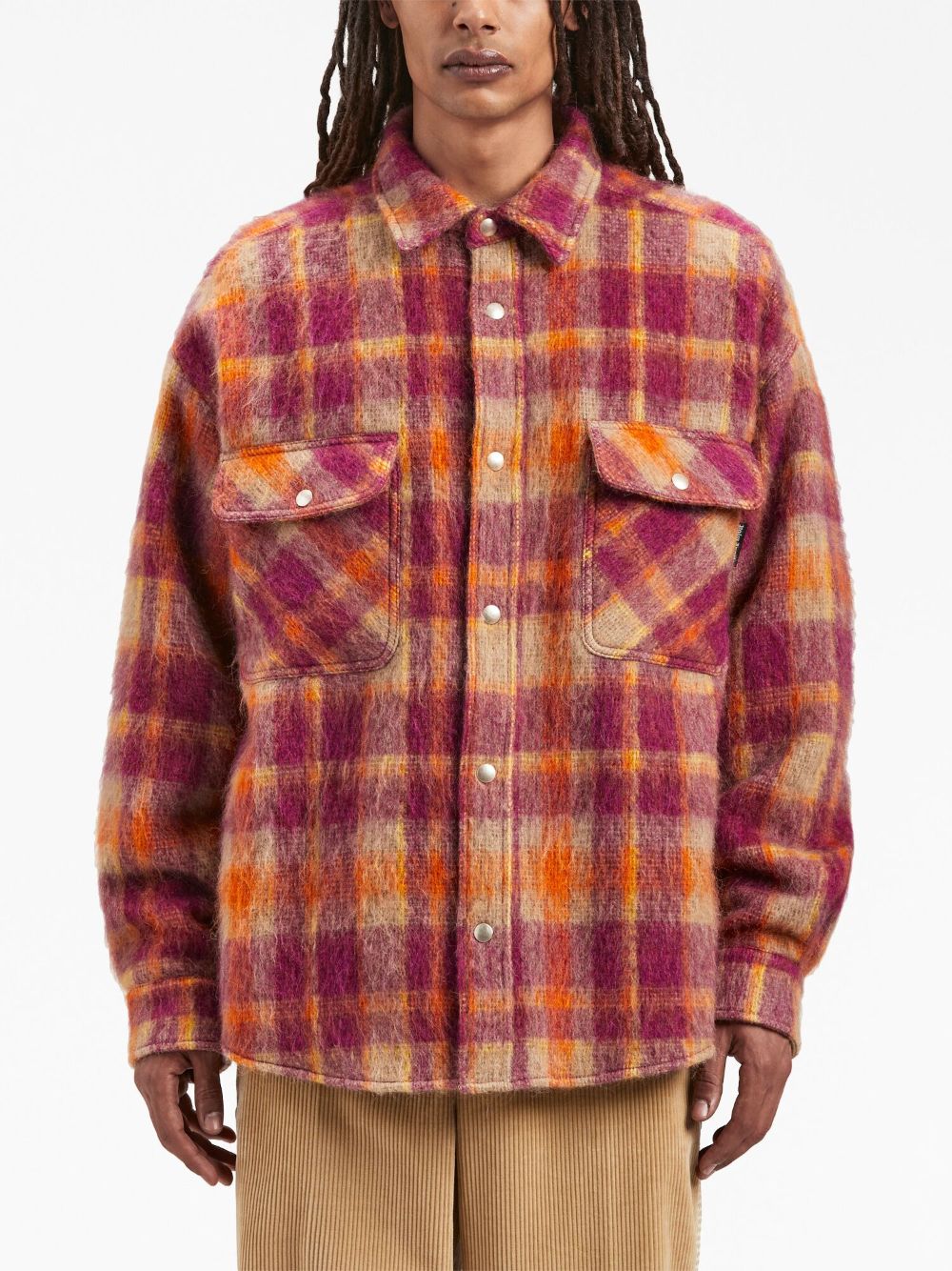 Checked wool overshirt