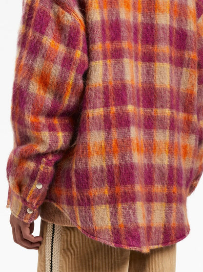 Checked wool overshirt