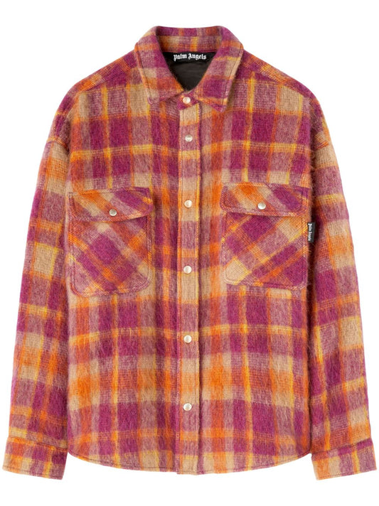 Checked wool overshirt