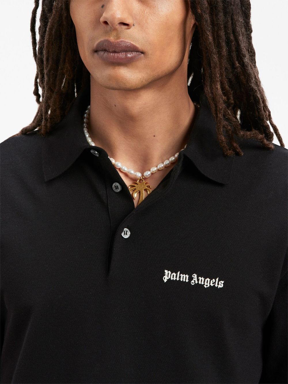 Embroidered logo cotton polo shirt