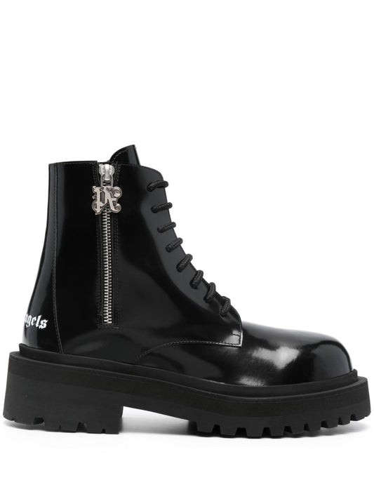 Leather combat boots