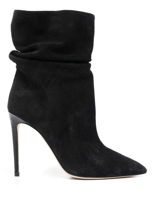 Suede heel ankle boots