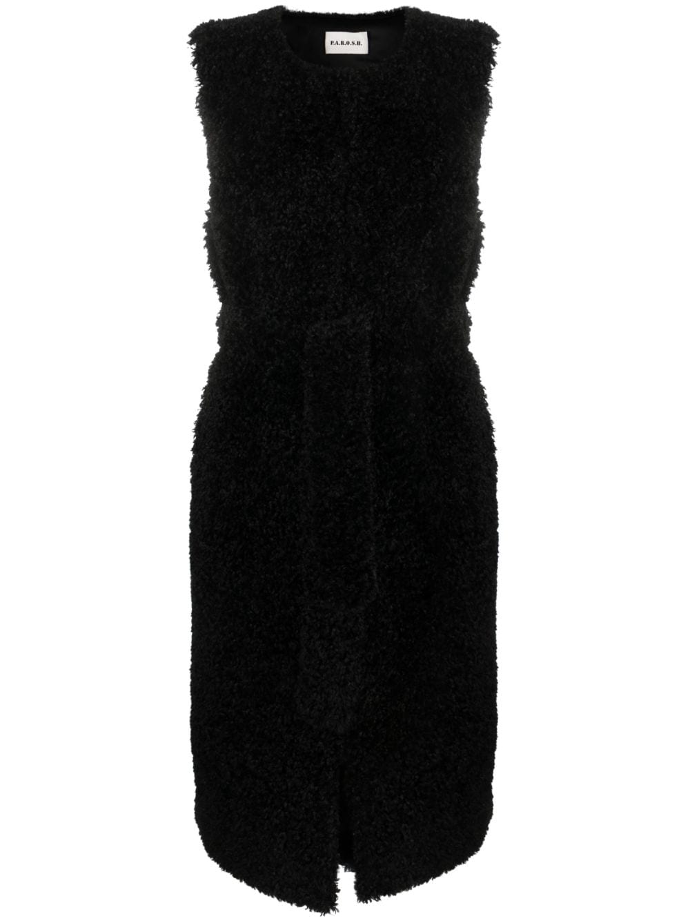 Long faux fur waistcoat