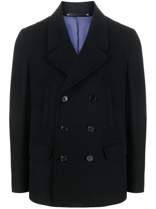 Wool and cashmere blend double-breasted blazer