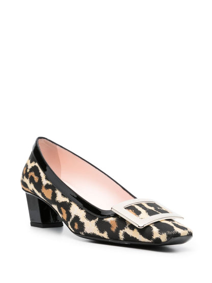 Belle vivier leopard patent leather pumps