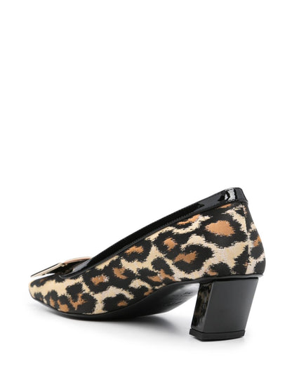 Belle vivier leopard patent leather pumps