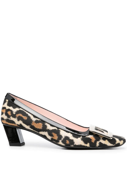 Belle vivier leopard patent leather pumps