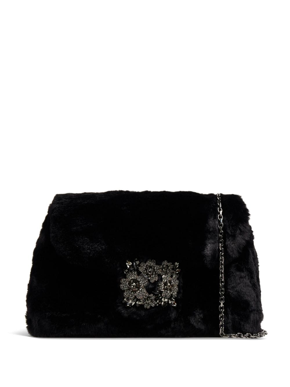 Rv bouquet strass faux fur handbag