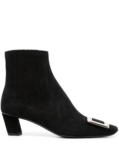 Belle vivier leather heel ankle boots