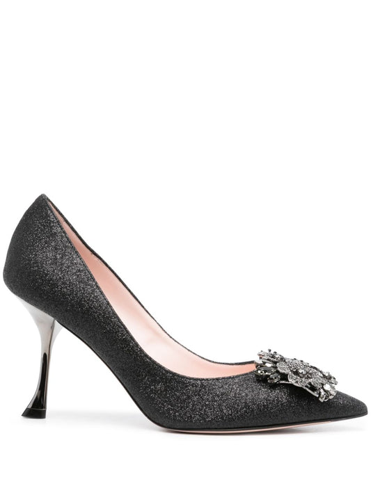 Rv bouquet strass leather pumps