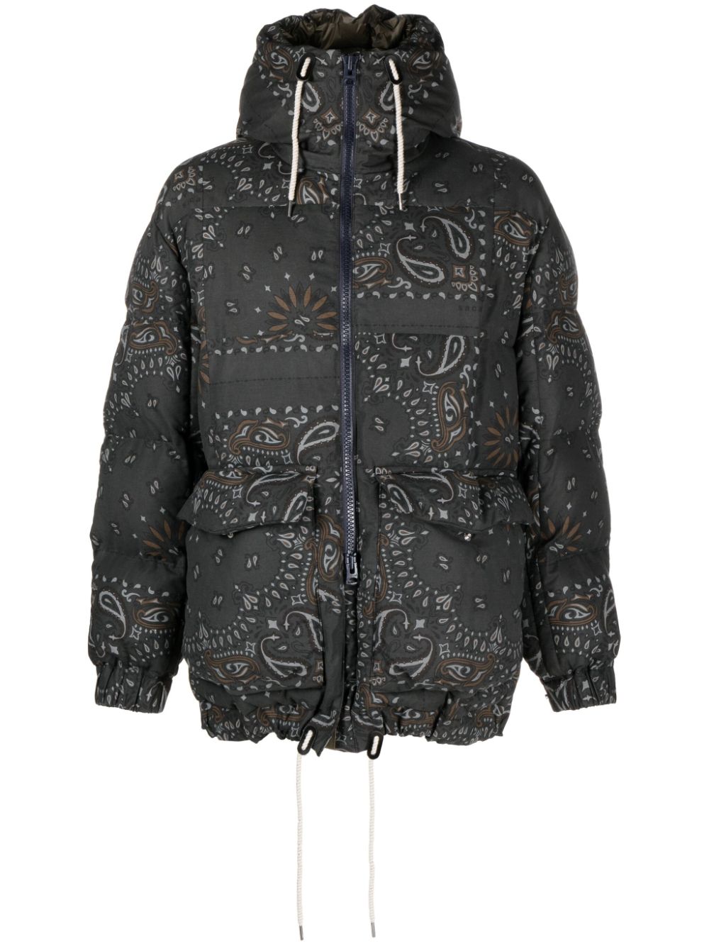 Bandana print down jacket