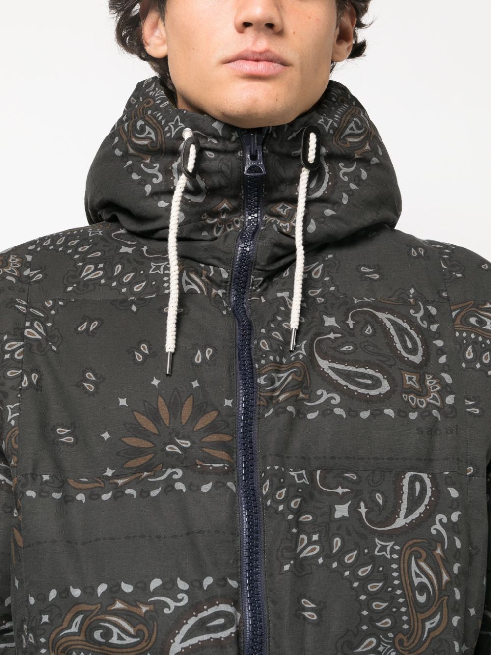 Bandana print down jacket