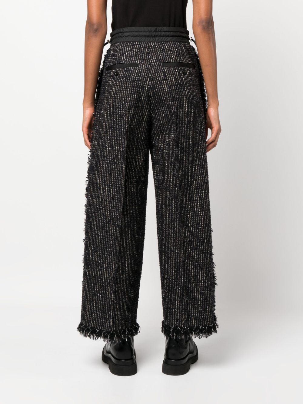 Wide leg tweed trousers