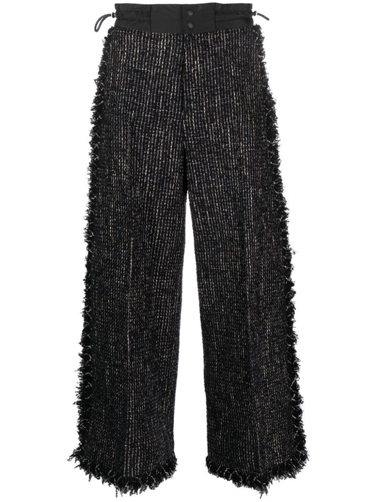 Wide leg tweed trousers