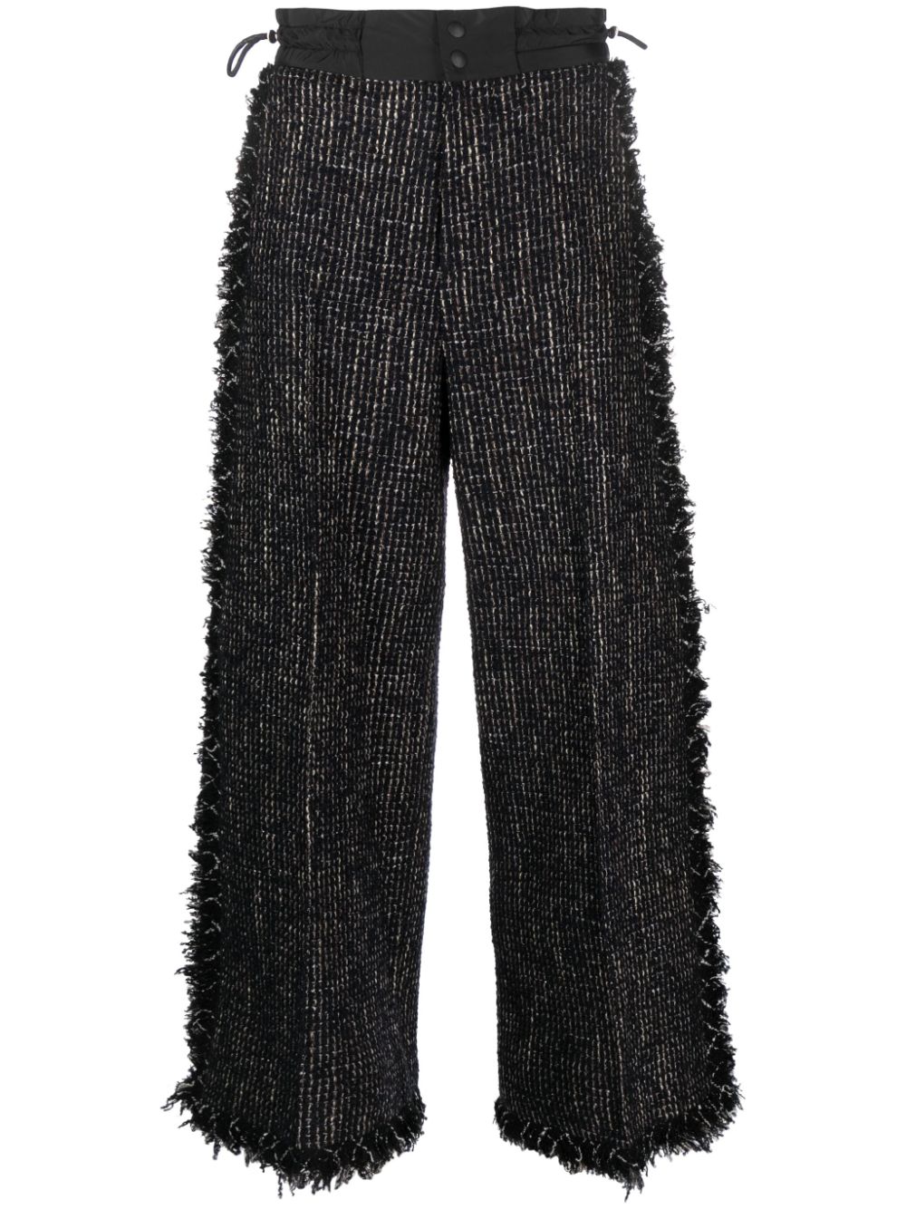 Wide leg tweed trousers