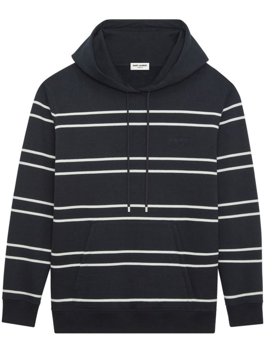 Striped cotton hoodie