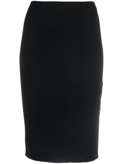 Wool midi pencil skirt