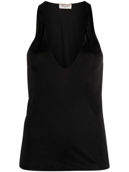 Deep neckline jersey top