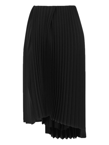 Asymmetric pleated midi skirt