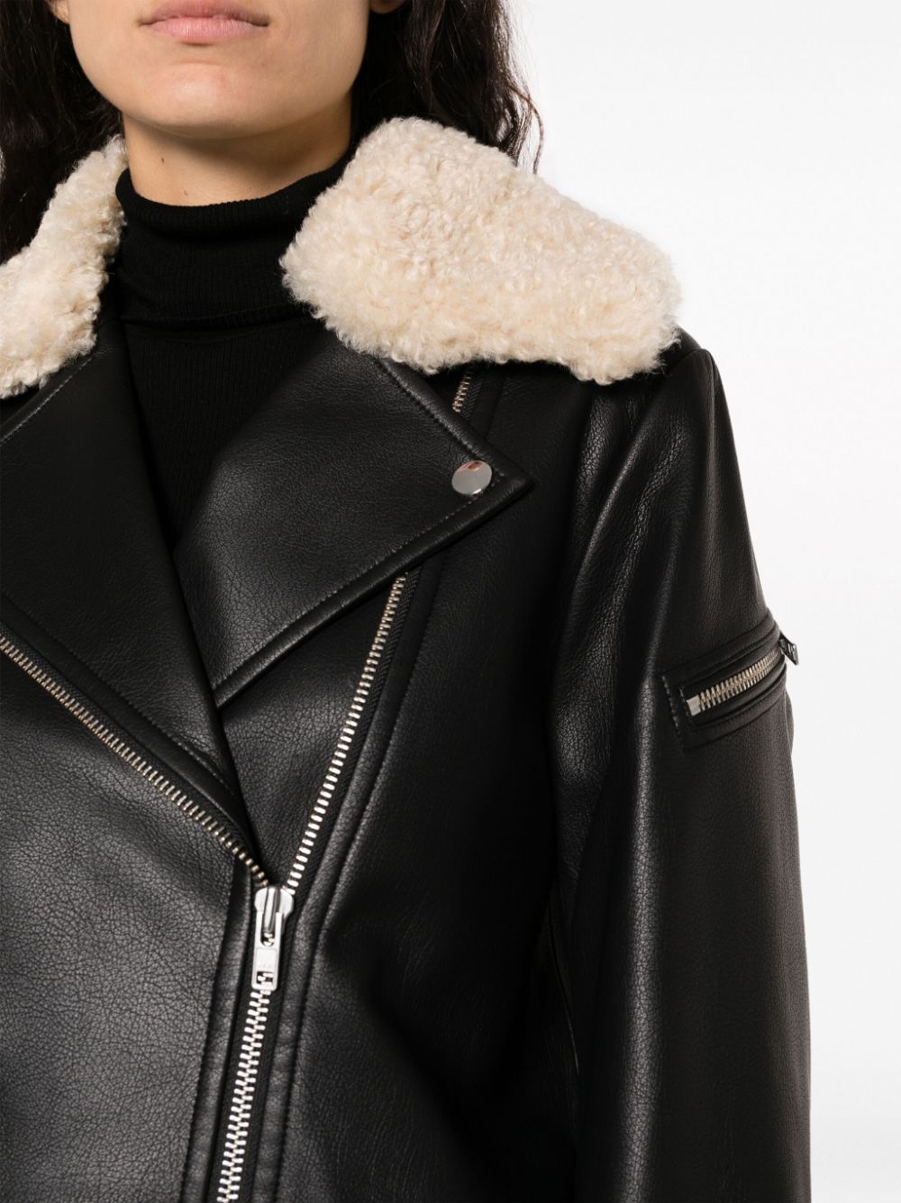 Kinsley faux leather biker coat