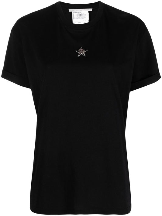 Embroidered mini star cotton t-shirt