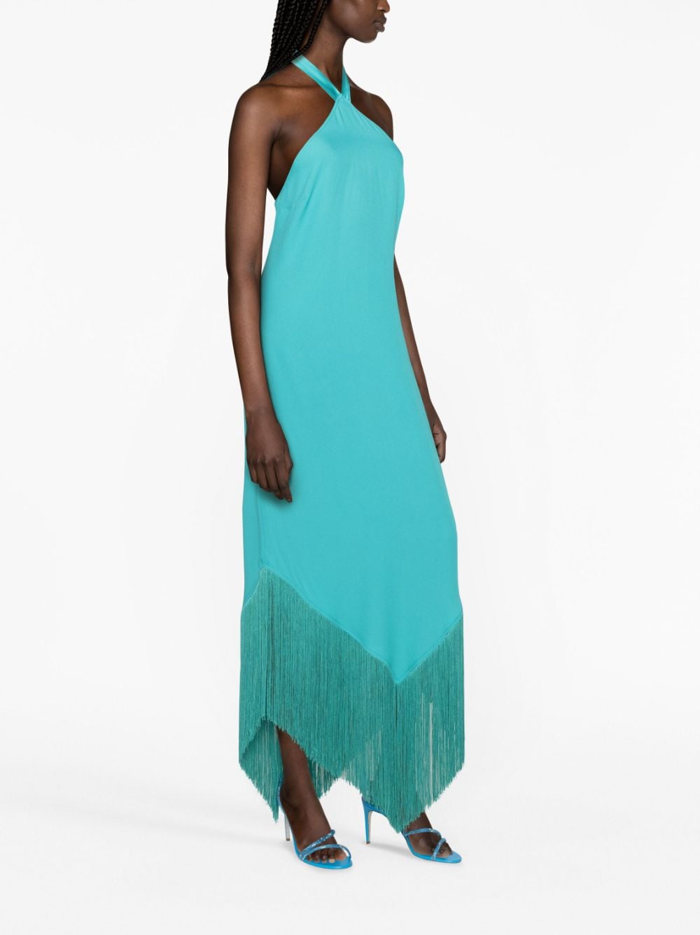 Nina fringed detail midi dress