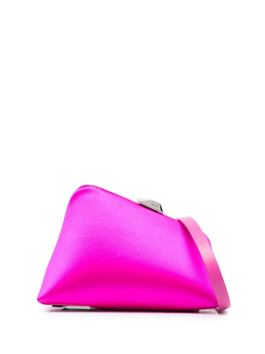 Midnight satin clutch bag