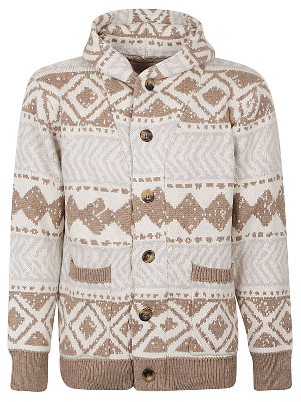 Ethnic print cardigan