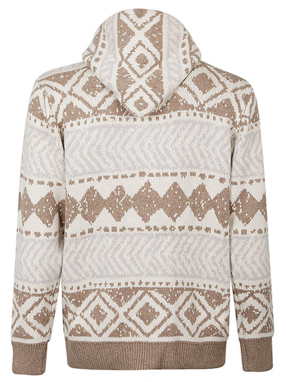 Ethnic print cardigan