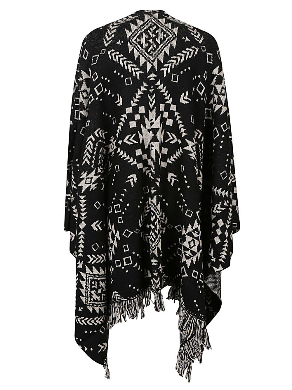 Ethnic print jacquard cardigan