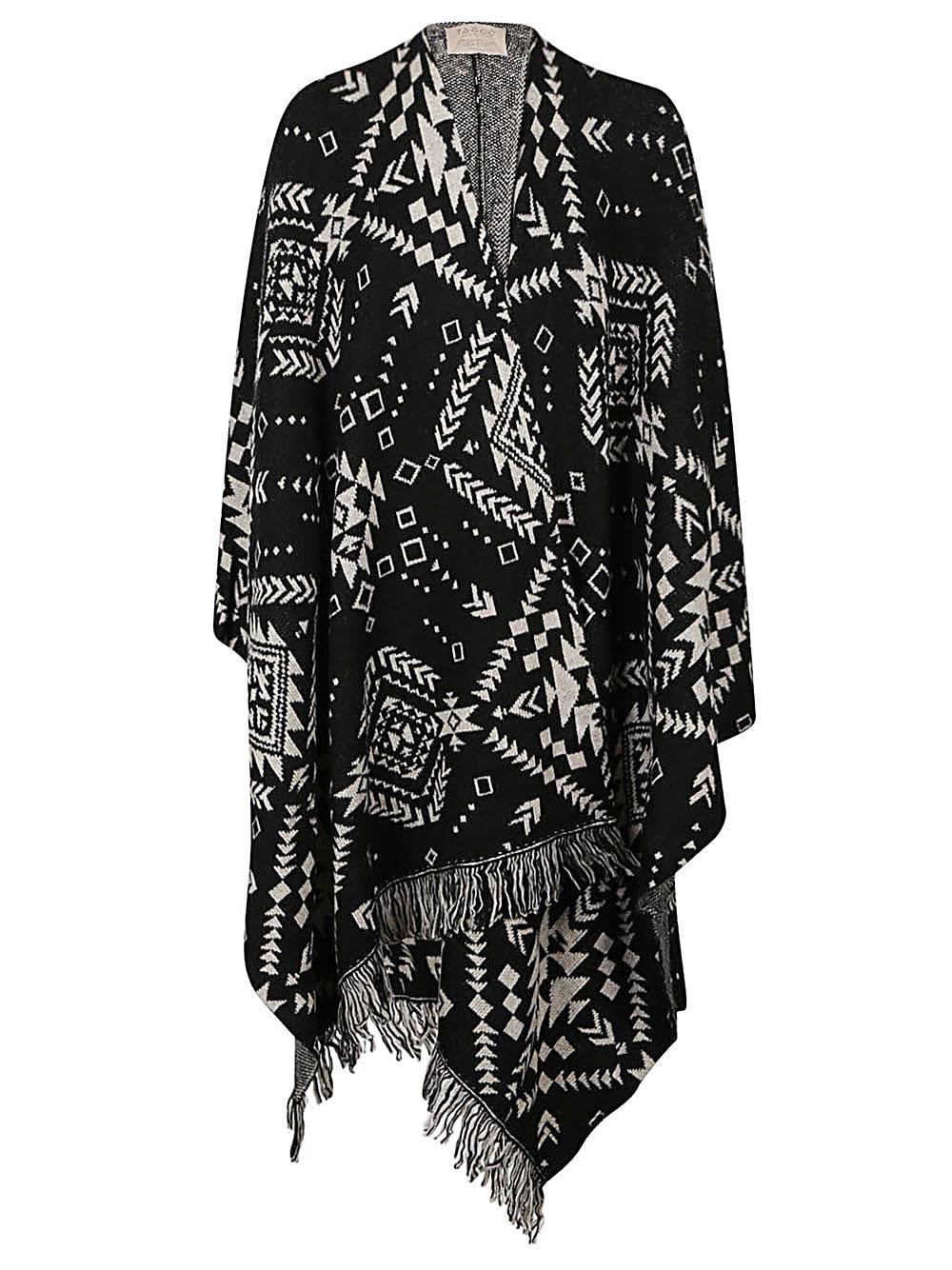 Ethnic print jacquard cardigan