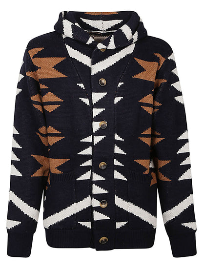 Ethnic print cardigan