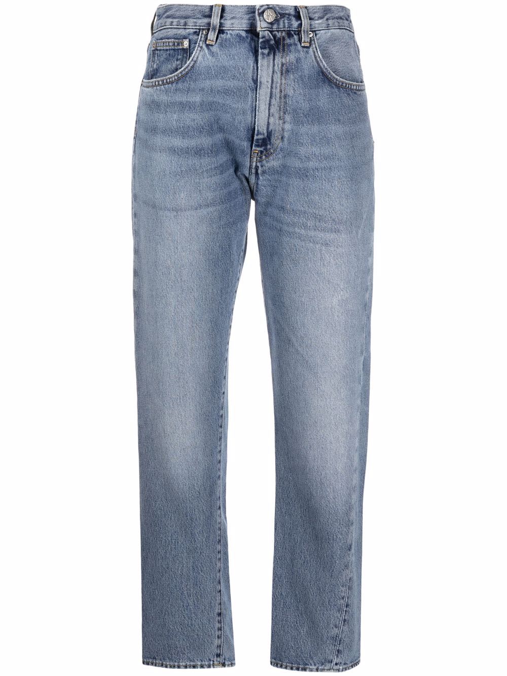 Straight leg cropped denim jeans