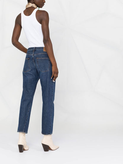 Straight leg cropped denim jeans