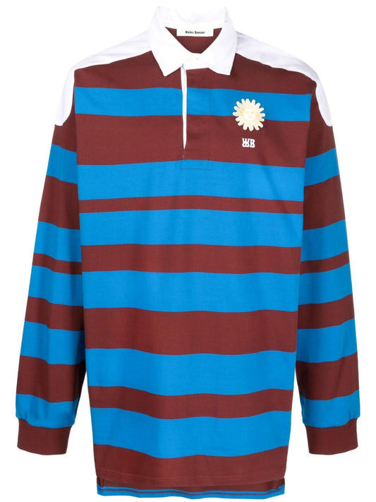 Striped cotton polo shirt