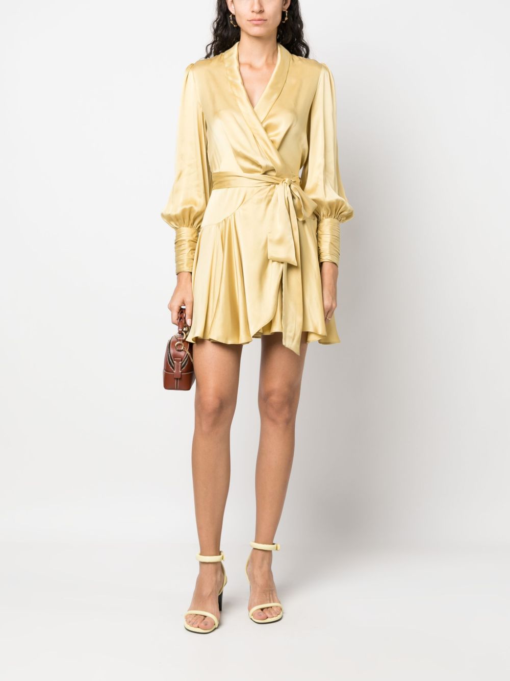 Silk wrap mini dress